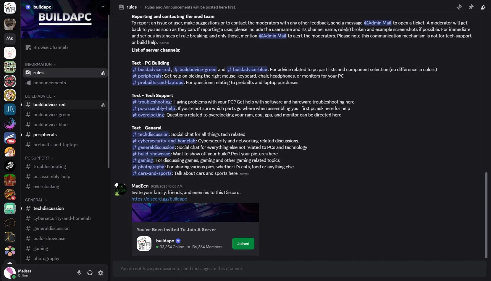 A Discord window on the desktop